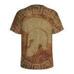 Ancient Spartan Helmet Print Men's Sports T-Shirt