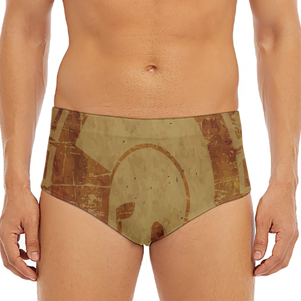 Ancient Spartan Helmet Print Men's Triangle Swim Briefs