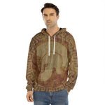 Ancient Spartan Helmet Print Men's Velvet Pullover Hoodie