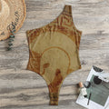 Ancient Spartan Helmet Print One Shoulder Bodysuit