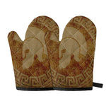 Ancient Spartan Helmet Print Oven Mitts