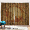 Ancient Spartan Helmet Print Pencil Pleat Curtains