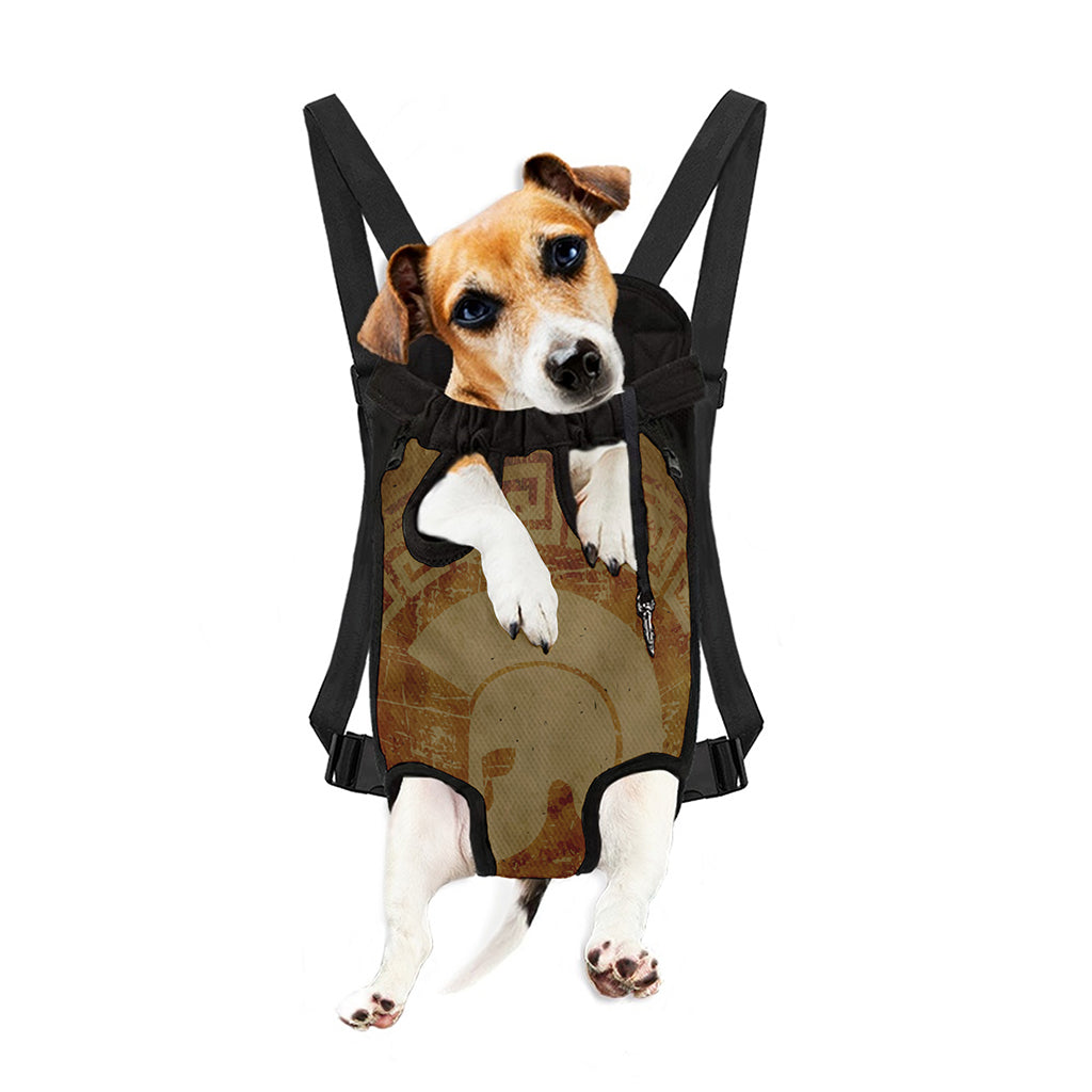 Ancient Spartan Helmet Print Pet Carrier Backpack