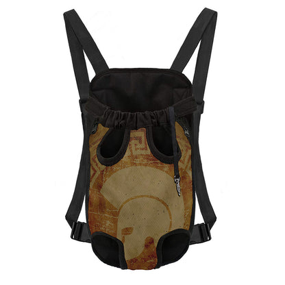 Ancient Spartan Helmet Print Pet Carrier Backpack