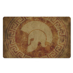 Ancient Spartan Helmet Print Polyester Doormat