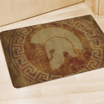 Ancient Spartan Helmet Print Polyester Doormat