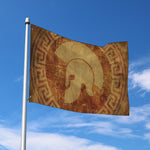 Ancient Spartan Helmet Print Polyester Flag