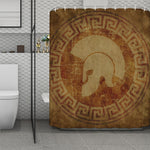 Ancient Spartan Helmet Print Polyester Shower Curtain