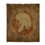 Ancient Spartan Helmet Print Polyester Shower Curtain