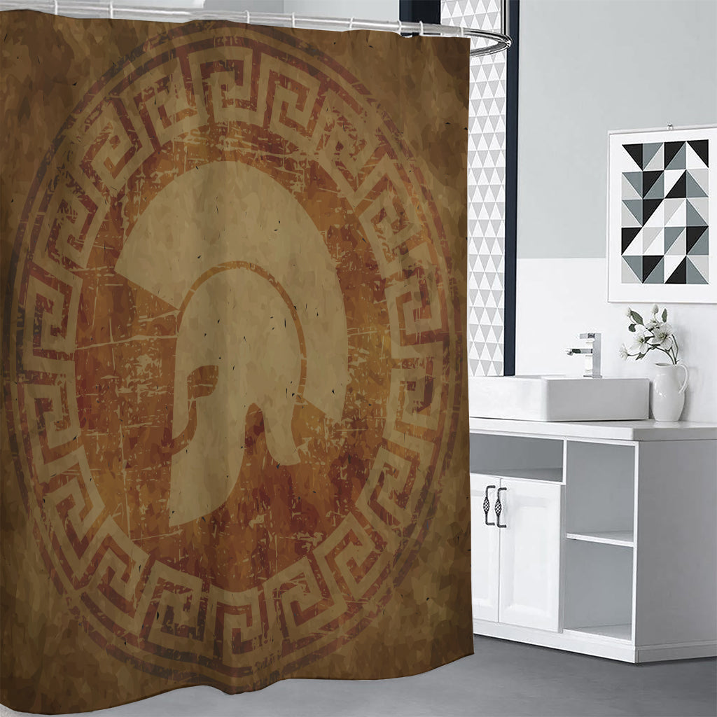 Ancient Spartan Helmet Print Premium Shower Curtain