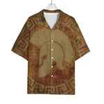 Ancient Spartan Helmet Print Rayon Hawaiian Shirt
