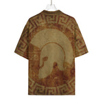 Ancient Spartan Helmet Print Rayon Hawaiian Shirt
