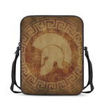 Ancient Spartan Helmet Print Rectangular Crossbody Bag