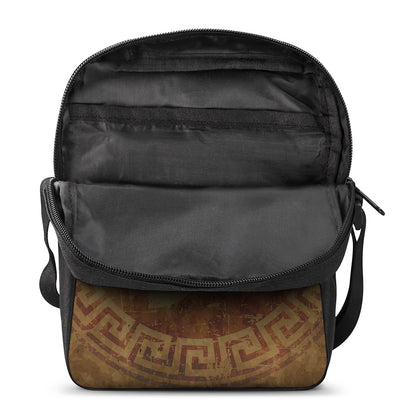 Ancient Spartan Helmet Print Rectangular Crossbody Bag