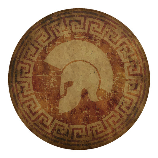 Ancient Spartan Helmet Print Round Blanket