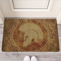 Ancient Spartan Helmet Print Rubber Doormat