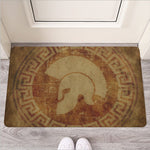 Ancient Spartan Helmet Print Rubber Doormat