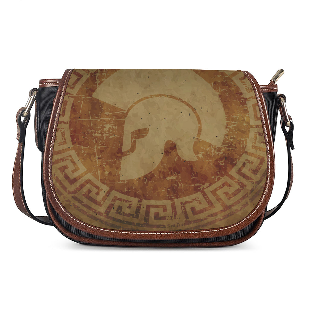 Ancient Spartan Helmet Print Saddle Bag