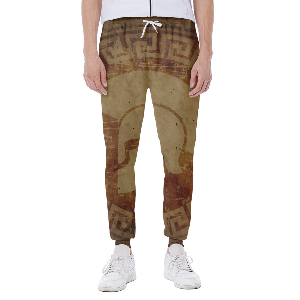 Ancient Spartan Helmet Print Scuba Joggers