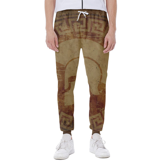 Ancient Spartan Helmet Print Scuba Joggers
