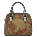 Ancient Spartan Helmet Print Shoulder Handbag
