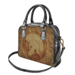 Ancient Spartan Helmet Print Shoulder Handbag