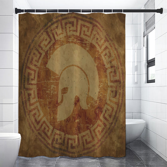 Ancient Spartan Helmet Print Shower Curtain