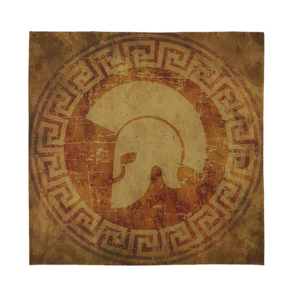 Ancient Spartan Helmet Print Silk Bandana
