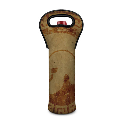 Ancient Spartan Helmet Print Single Neoprene Wine Tote