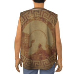 Ancient Spartan Helmet Print Sleeveless Baseball Jersey