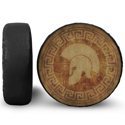 Ancient Spartan Helmet Print Tire Cover