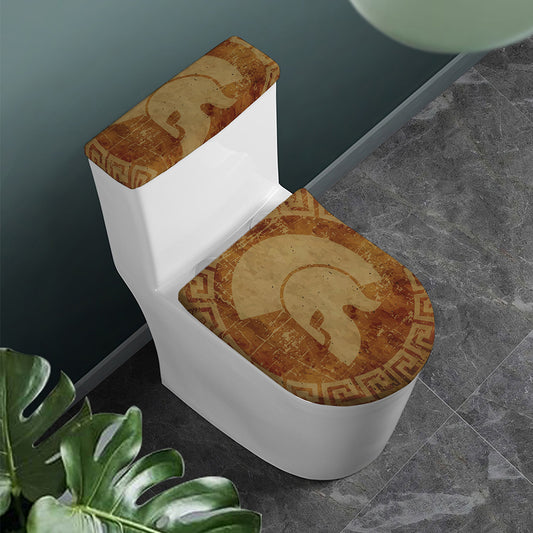 Ancient Spartan Helmet Print Toilet Lid And Tank Cover Set