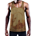Ancient Spartan Helmet Print Men's Workout Tank Top