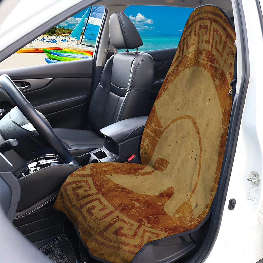 Ancient Spartan Helmet Print Waterproof Car Seat Cover