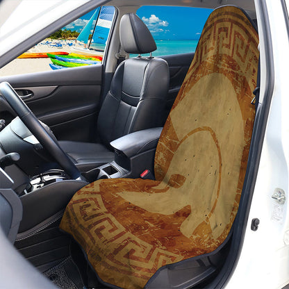 Ancient Spartan Helmet Print Waterproof Car Seat Cover
