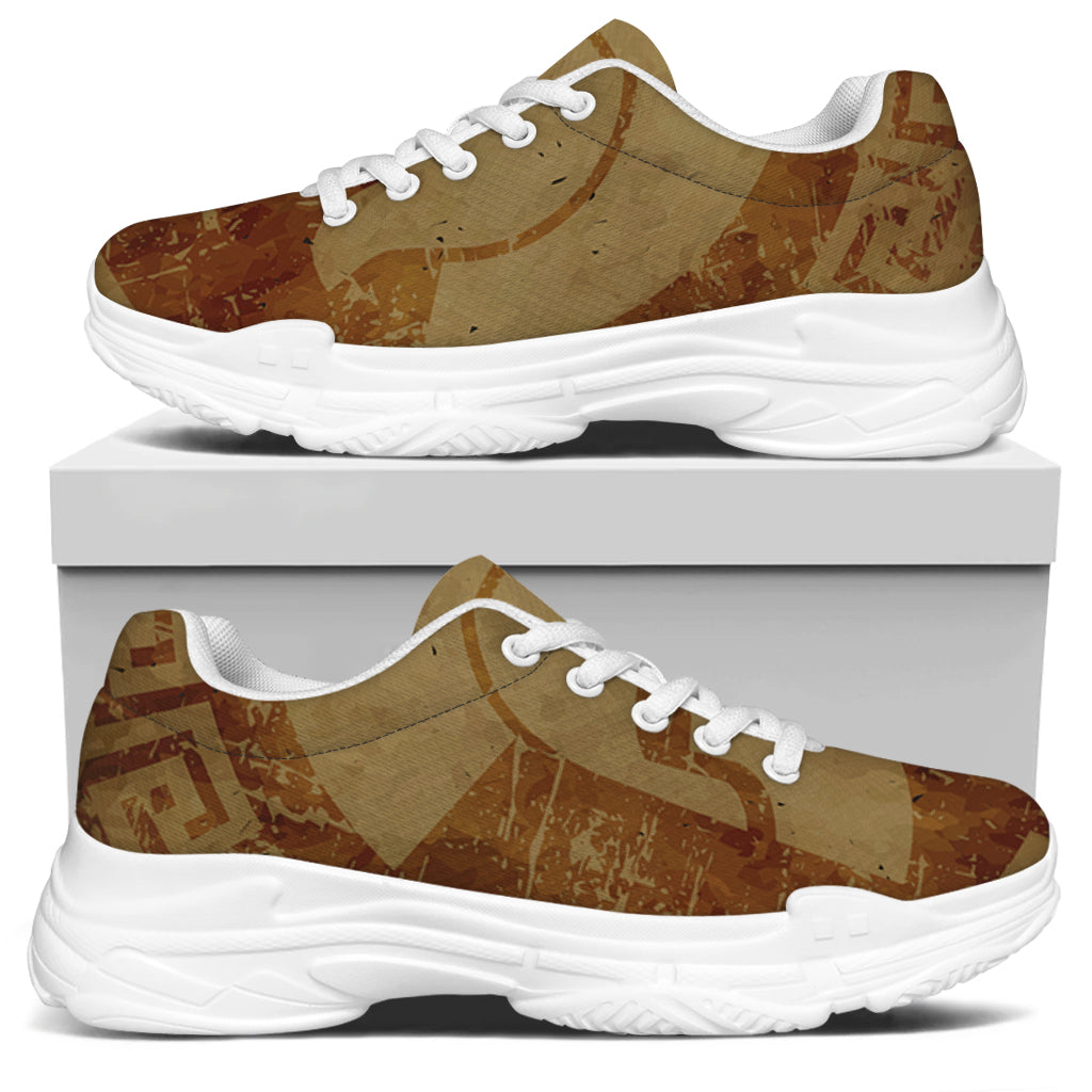Ancient Spartan Helmet Print White Chunky Shoes
