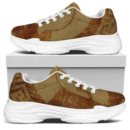 Ancient Spartan Helmet Print White Chunky Shoes