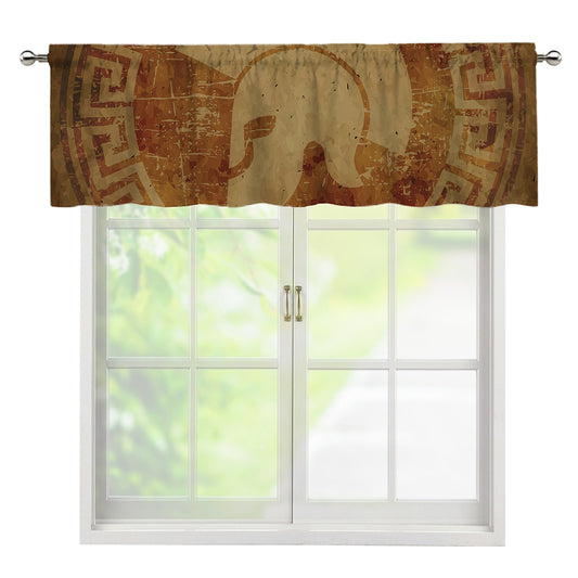 Ancient Spartan Helmet Print Window Valance