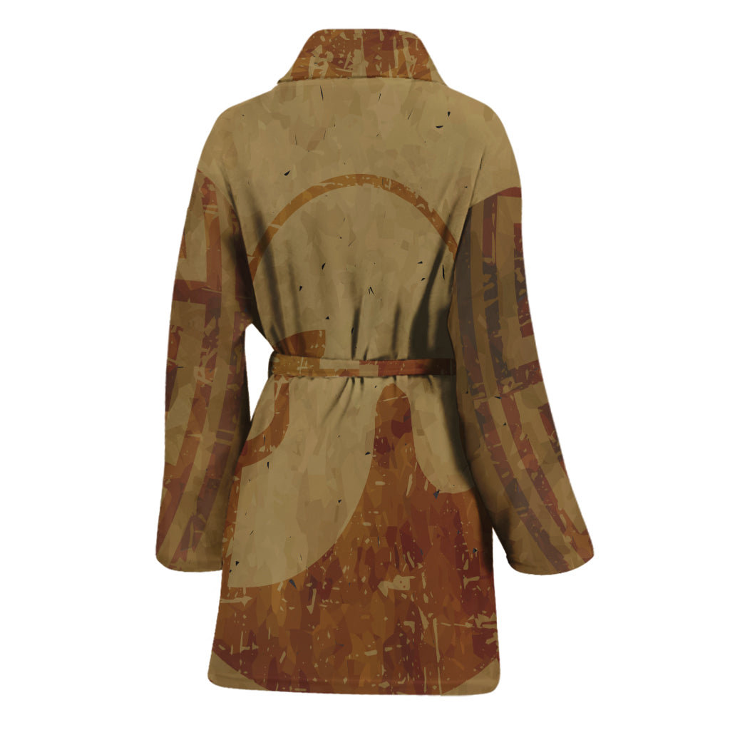 Ancient Spartan Helmet Print Women's Bathrobe