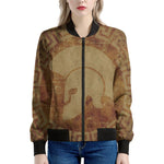 Ancient Spartan Helmet Print Women's Bomber Jacket