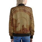 Ancient Spartan Helmet Print Women's Bomber Jacket