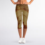 Ancient Spartan Helmet Print Women's Capri Leggings