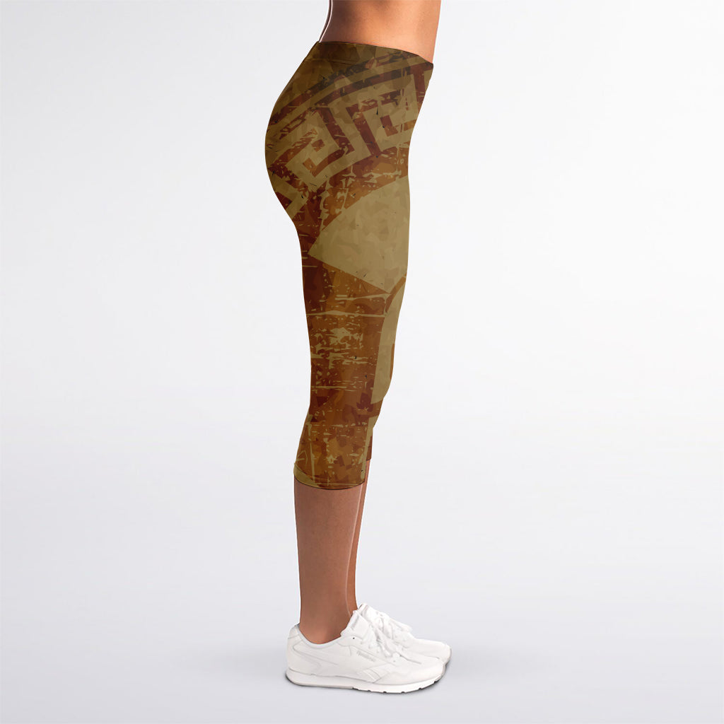 Ancient Spartan Helmet Print Women's Capri Leggings