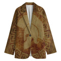 Ancient Spartan Helmet Print Women's Cotton Blazer
