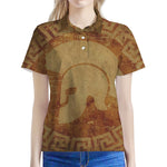 Ancient Spartan Helmet Print Women's Polo Shirt