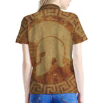 Ancient Spartan Helmet Print Women's Polo Shirt