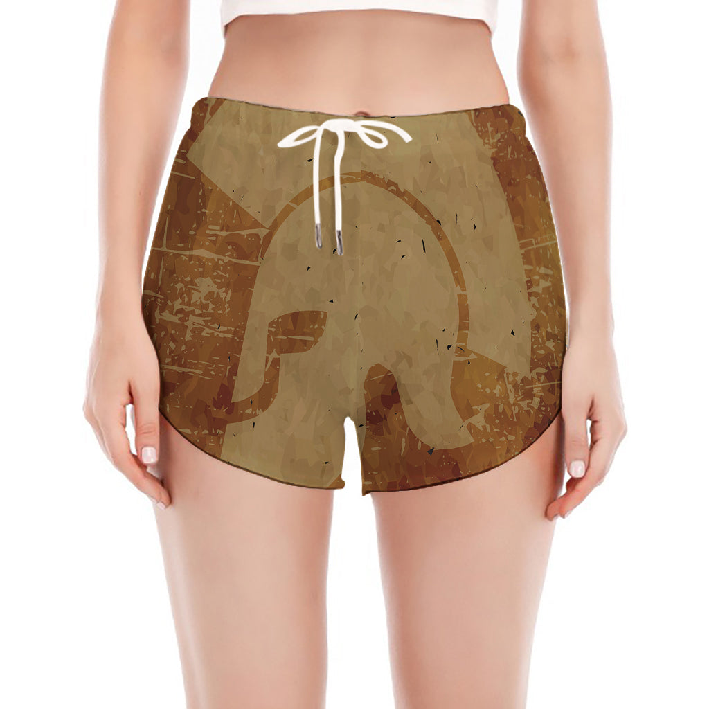 Ancient Spartan Helmet Print Women's Split Running Shorts