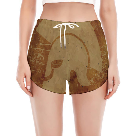Ancient Spartan Helmet Print Women's Split Running Shorts