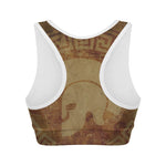 Ancient Spartan Helmet Print Women's Sports Bra