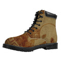 Ancient Spartan Helmet Print Padded Collar Lace Up Boots